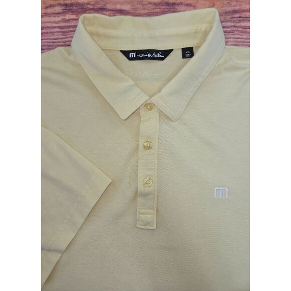Travis Mathew Mens XXL Yellow Polo Shirt Pima Cotton Blend - Picture 4 of 9